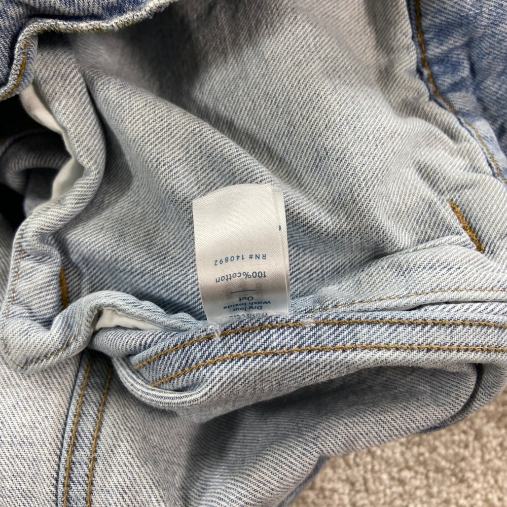Marine Layer Denim Jacket Women Large Blue Floral Blue Jean Baby Embroidered - Picture 12 of 15